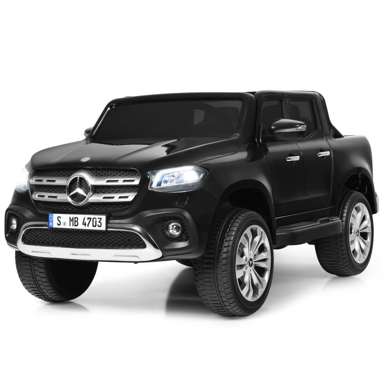 12V 2-Seater Kids Ride On Car Licensed Mercedes Benz X Class RC with Trunk-BlackCostway Gallery View 4 of 13