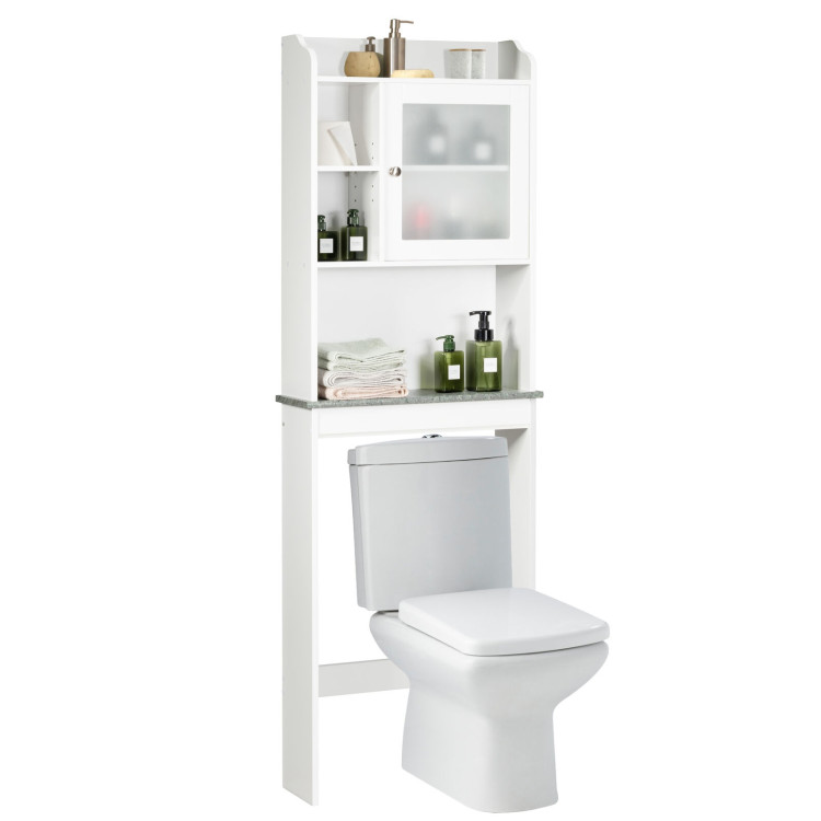 Bathroom Space Saver White Over-the-Toilet CabinetCostway Gallery View 8 of 12