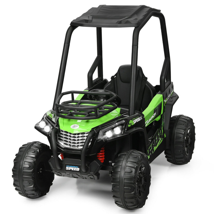 12V Kids RC Electric Ride On Off-Road UTV Truck with MP3 and Light-GreenCostway Gallery View 3 of 12
