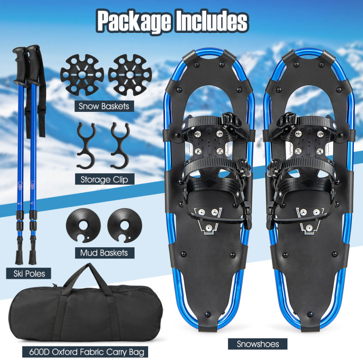 21/25/30 Inch Lightweight Terrain Snowshoes with Flexible Pivot System ...