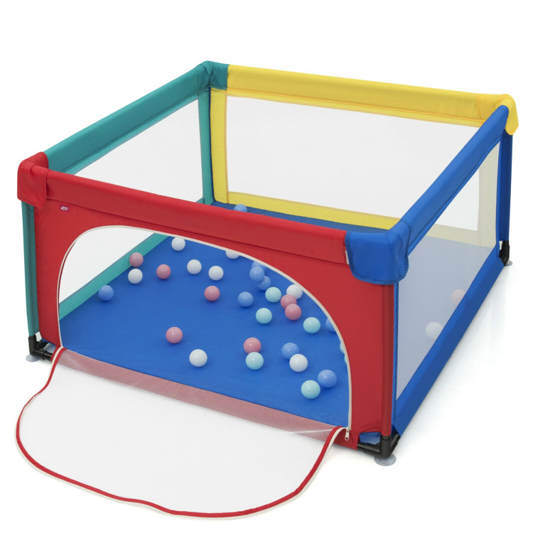 Large Safety Play Center Yard with 50 Balls for Baby Infant-MulticolorCostway Gallery View 4 of 12
