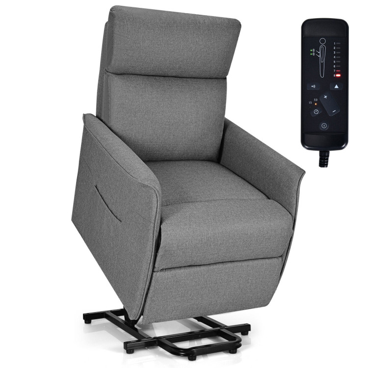 Power Lift Massage Recliner Chair for Elderly with Heavy Padded Cushion-GrayCostway Gallery View 10 of 12