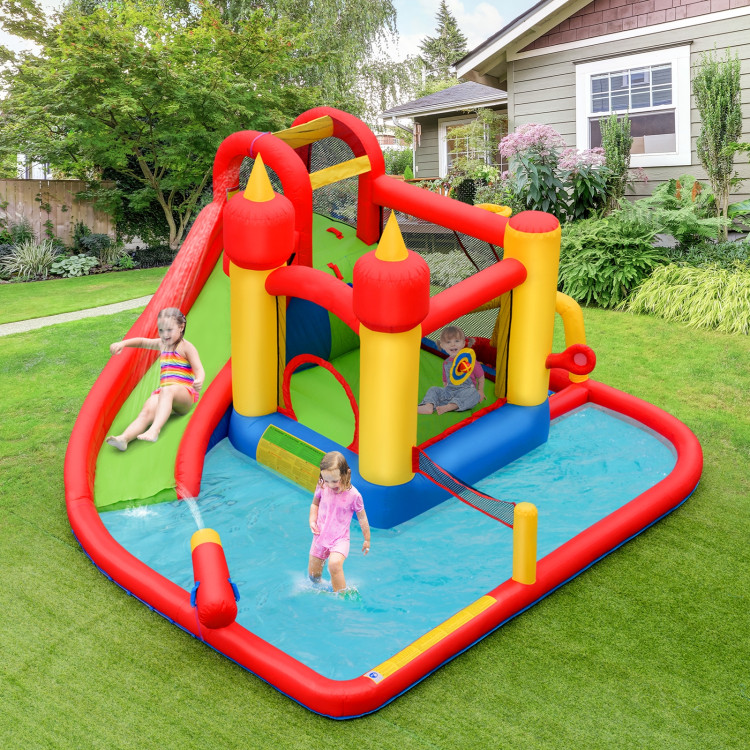 Inflatable Blow Up Water Slide  Bounce House with 740 W BlowerCostway Gallery View 2 of 9