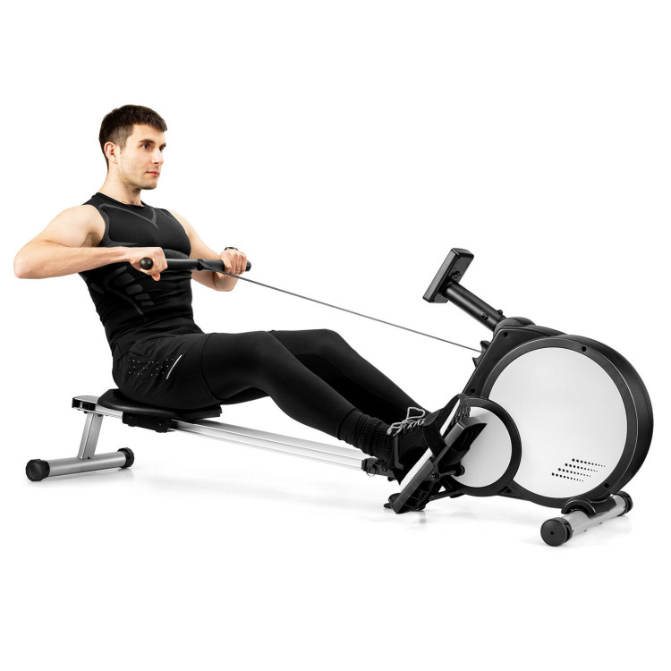 Foldable Magnetic Rowing Machine with 16-level Adjustable Intensity ...