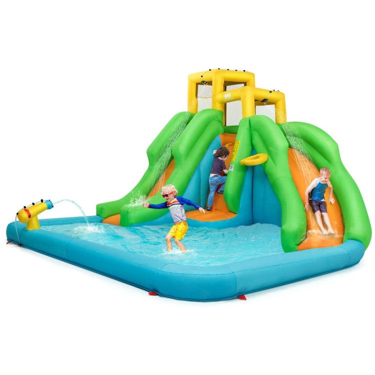 Inflatable Water Park Bounce House with Climbing Wall without BlowerCostway Gallery View 3 of 11