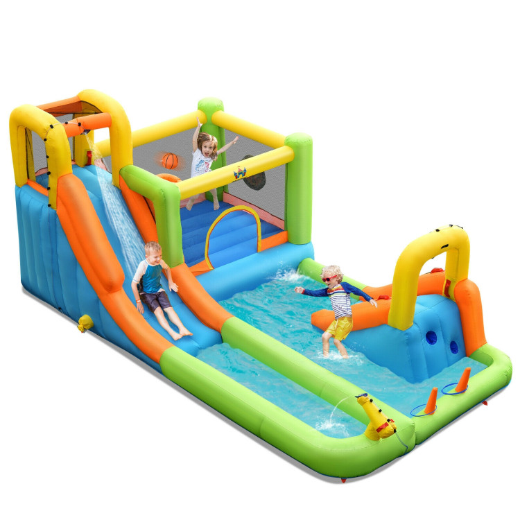 Inflatable Water Slide Park Bounce House Without BlowerCostway Gallery View 1 of 12