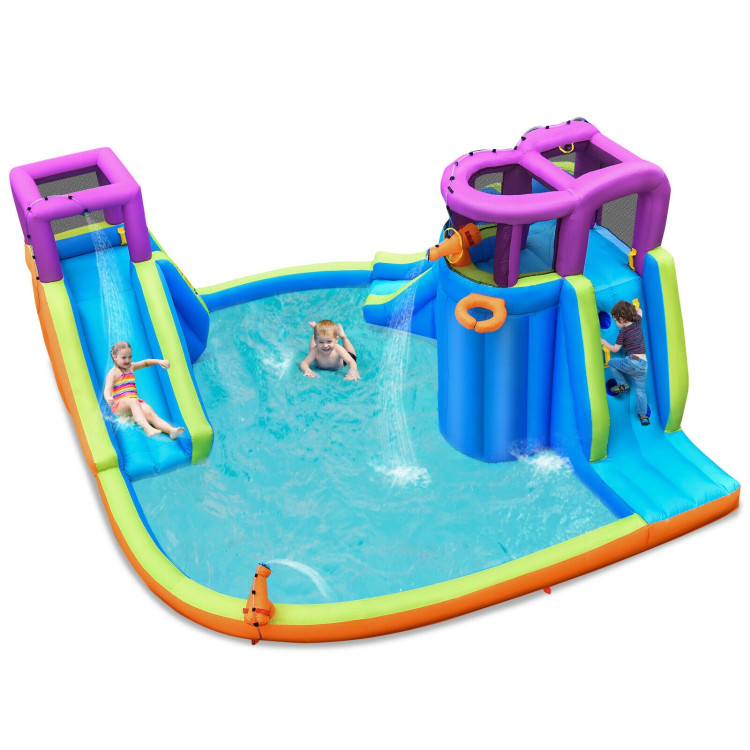 6-in-1 Inflatable Dual Water Slide Bounce House Without BlowerCostway Gallery View 4 of 12