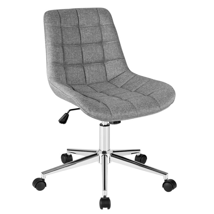 Fabric Adjustable Mid-Back Armless Office Swivel ChairCostway Gallery View 1 of 12