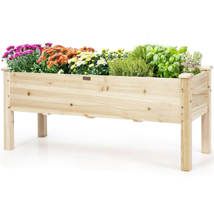 Raised Garden Bed Elevated Planter Box Wood for Vegetable Flower HerbCostway Gallery View 7 of 12