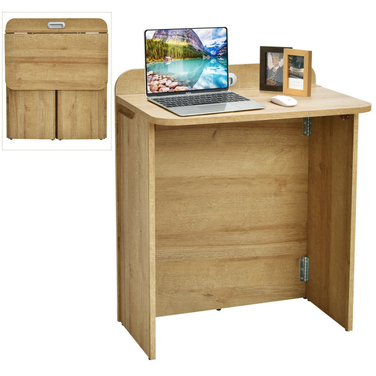 Folding Space Saving Computer/  Laptop Desk Table Workstation with HandleCostway Gallery View 4 of 13