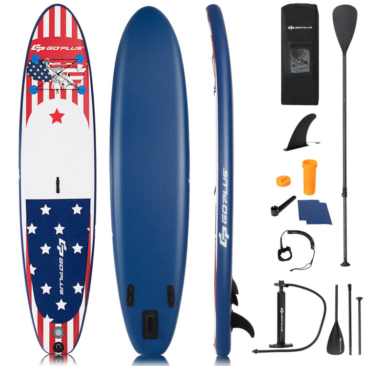 11 Feet Inflatable Stand up Paddle Board with 3 Fins ThrusterCostway Gallery View 1 of 12