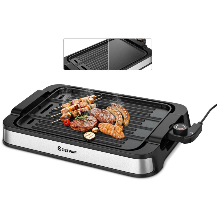 1500W Smokeless Indoor Grill Electric Griddle with Non-stick Cooking PlateCostway Gallery View 7 of 12