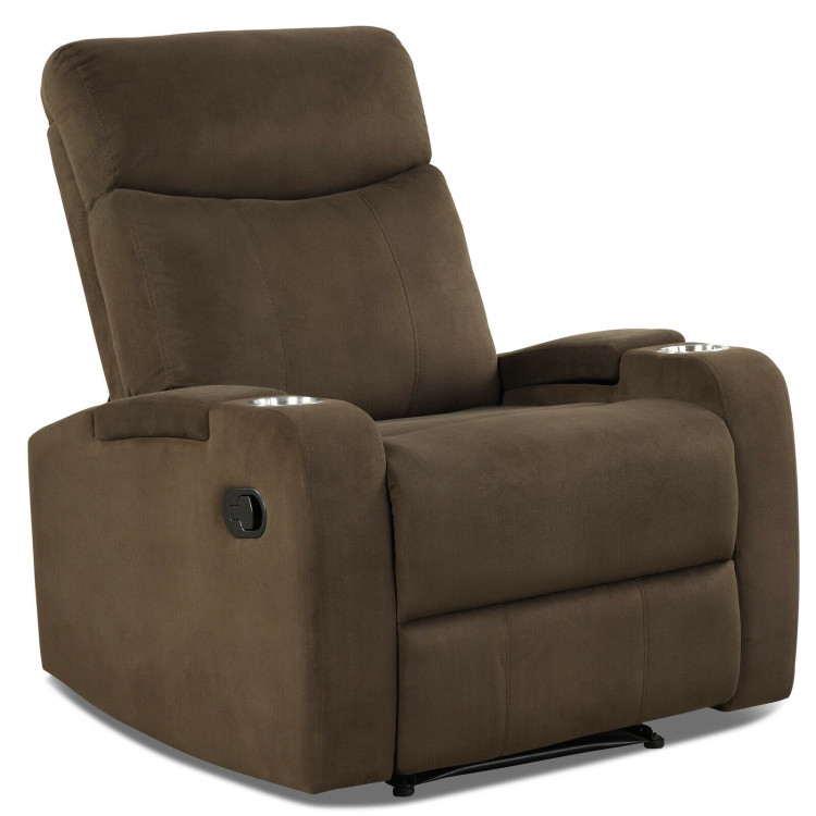 Recliner Chair Single Sofa Lounger with Arm Storage and Cup Holder for Living Room-CoffeeCostway Gallery View 1 of 12