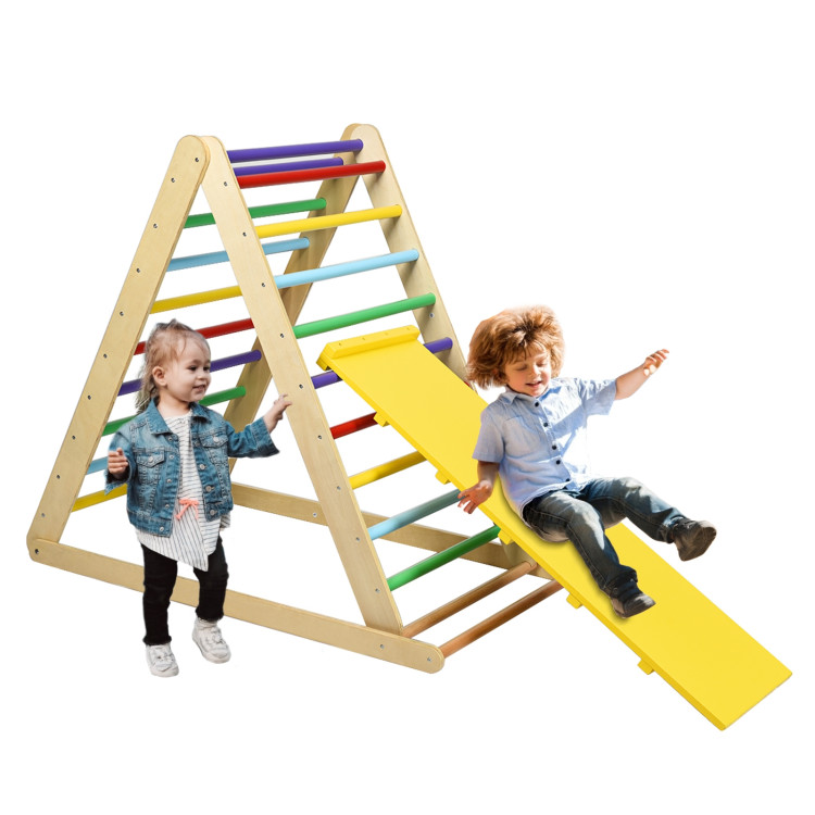 Foldable Wooden Climbing Triangle Indoor Home Climber LadderCostway Gallery View 8 of 9
