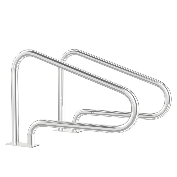 2 Pieces Stainless Steel Hand Rail Set with Quick Mount Base for Swimming Pool in SummerCostway Gallery View 1 of 11