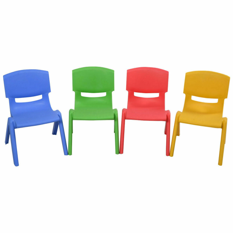 4-pack Colorful Stackable Plastic Children ChairsCostway Gallery View 4 of 6