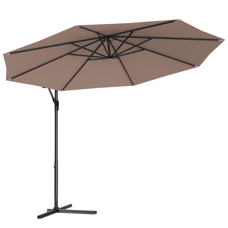 10 Feet Patio Outdoor Sunshade Hanging Umbrella without Weight BaseCostway Gallery View 1 of 40