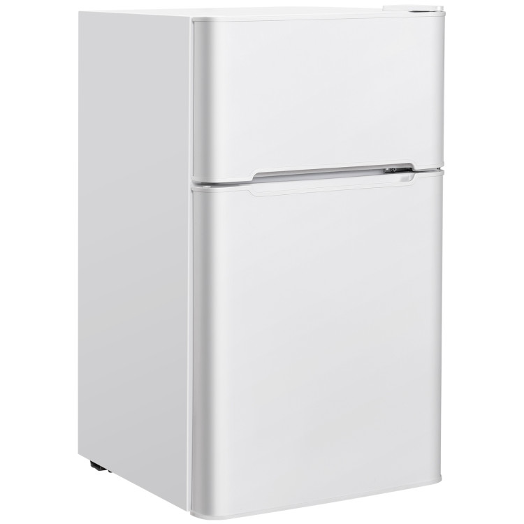 3.2 cu ft. Compact Stainless Steel Refrigerator-WhiteCostway Gallery View 1 of 14