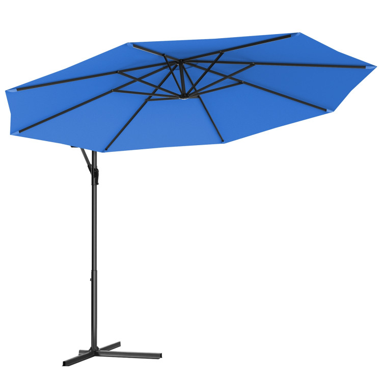 10 Feet Patio Outdoor Sunshade Hanging Umbrella without Weight BaseCostway Gallery View 23 of 40