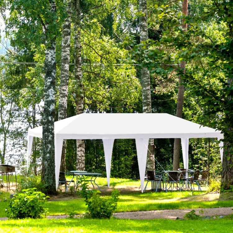 10 x 20 Feet 6 Sidewalls Canopy Tent with Carry Bag-WhiteCostway Gallery View 8 of 13