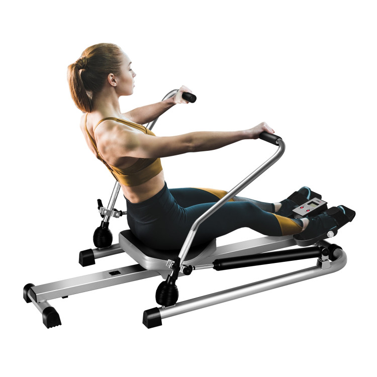 Exercise Adjustable Double Hydraulic Resistance Rowing MachineCostway Gallery View 8 of 11