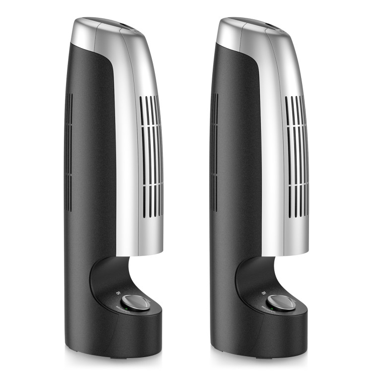 2 Pieces Mini Ionic Whisper Home Air Purifier for Dust and SmokeCostway Gallery View 1 of 11