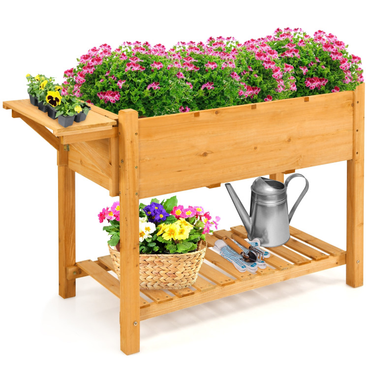 Elevated Planter Box Kit with 8 Grids and Folding TabletopCostway Gallery View 10 of 12