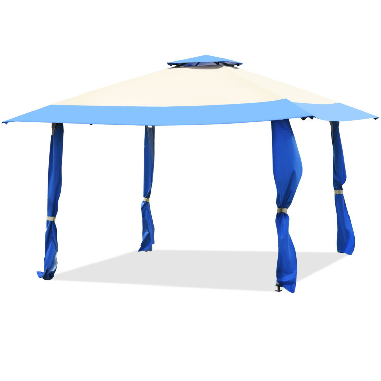 13 Feet x 13 Feet Pop Up Canopy Tent Instant Outdoor Folding Canopy Shelter-BlueCostway Gallery View 9 of 15