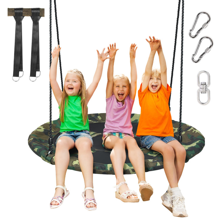 40 Inch Flying Saucer Tree Swing Outdoor Play Set with Adjustable Ropes Gift for KidsCostway Gallery View 10 of 12