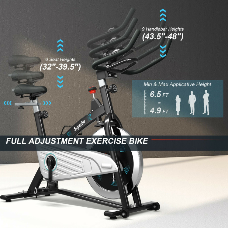 Magnetic Stationary Bike with Heart RateCostway Gallery View 6 of 9