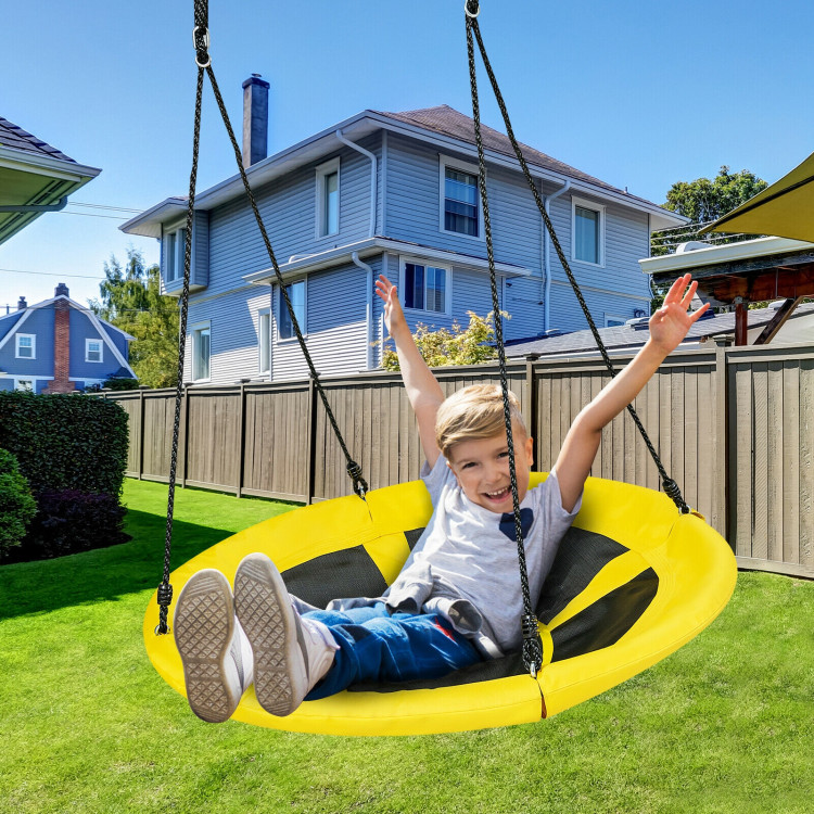 40 inch Nest Tree Outdoor Round Swing-YellowCostway Gallery View 6 of 11