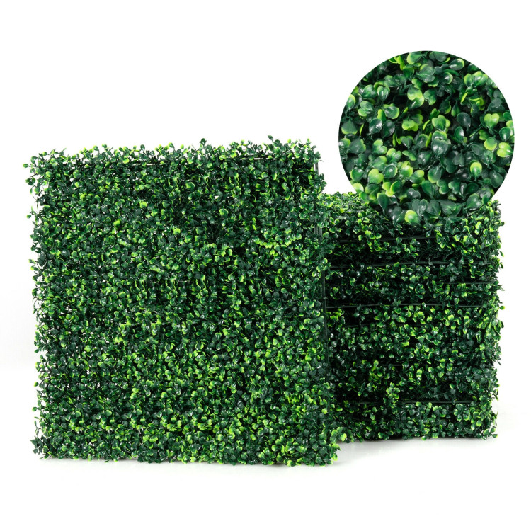 12 Pieces Artificial Boxwood Panels for Wedding Decor Fence BackdropCostway Gallery View 4 of 12