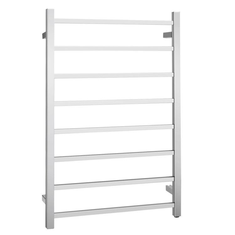 145W Electric Towel Warmer Wall Mounted Heated Drying Rack 8 Square BarsCostway Gallery View 1 of 12