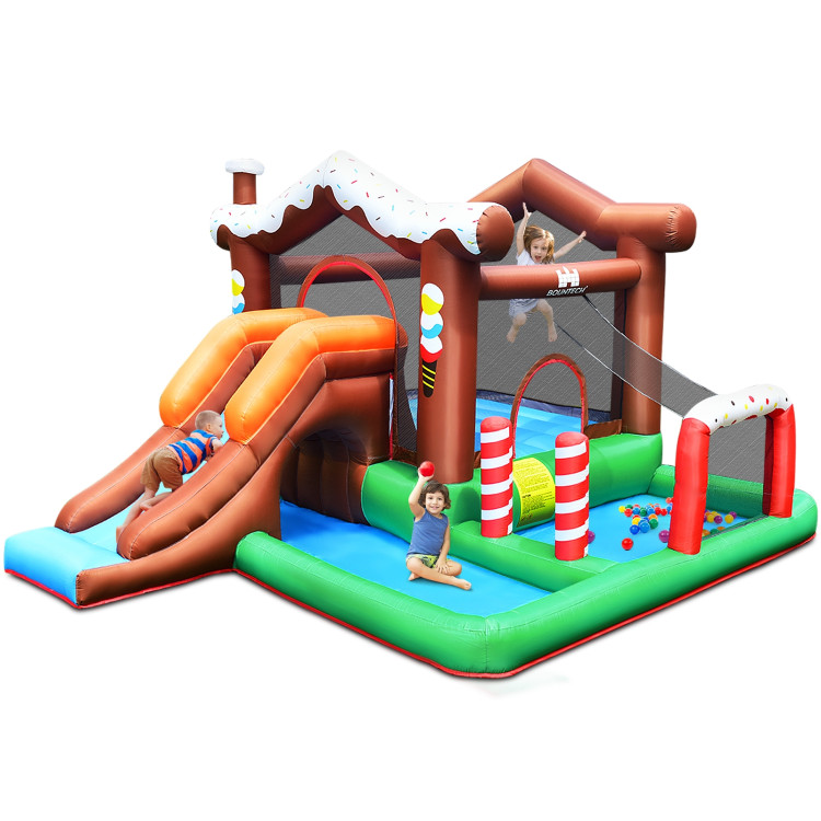 Kids Inflatable Bounce House Jumping Castle Slide Climber Bouncer Without BlowerCostway Gallery View 1 of 12