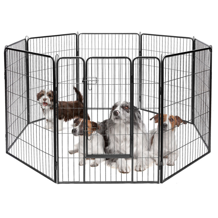 40 Inch 8 Metal Panel Heavy Duty Pet Playpen Dog FenceCostway Gallery View 8 of 13
