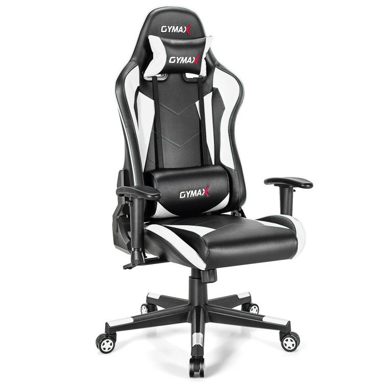 Gaming Chair Adjustable Swivel Racing Style Computer Office Chair-WhiteCostway Gallery View 1 of 12