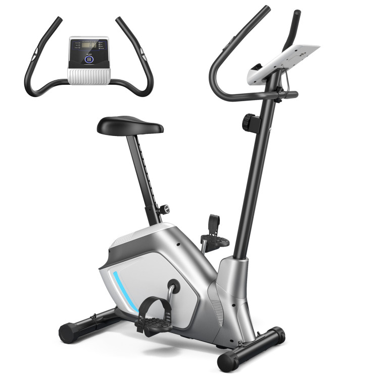 Magnetic Stationary Upright Exercise Bike with LCD Monitor and Pulse SensorCostway Gallery View 10 of 12