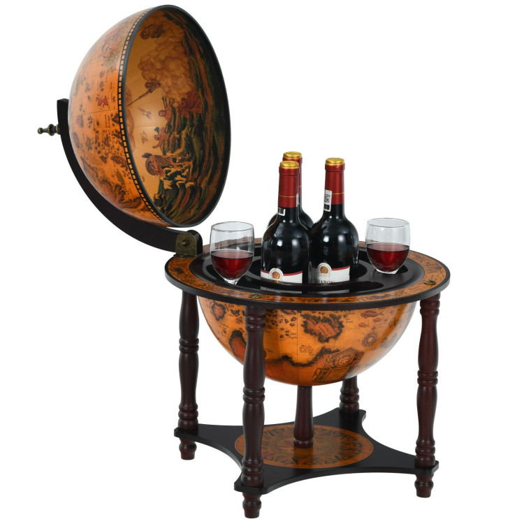  23 Inch Globe Wine Bar Stand for Dining Room and Living Room-CoffeeCostway Gallery View 8 of 12