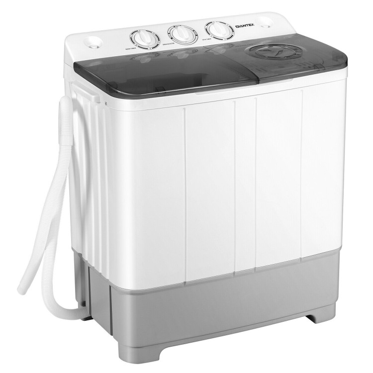 2-in-1 Portable 22lbs Capacity Washing Machine with Timer Control-GrayCostway Gallery View 1 of 12