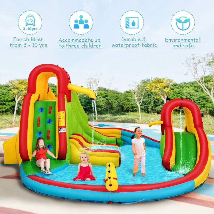 Kids Gift Inflatable Water Slide Bounce Park with 480 W BlowerCostway Gallery View 2 of 9