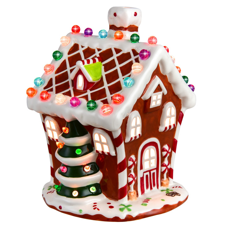 Hand-Painted Ceramic Christmas House with 44 Multicolored LightsCostway Gallery View 1 of 10