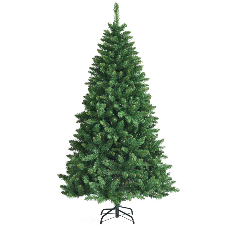 6 Feet 716Tips PVC Hinged Artificial Christmas Tree with Metal Stand ...