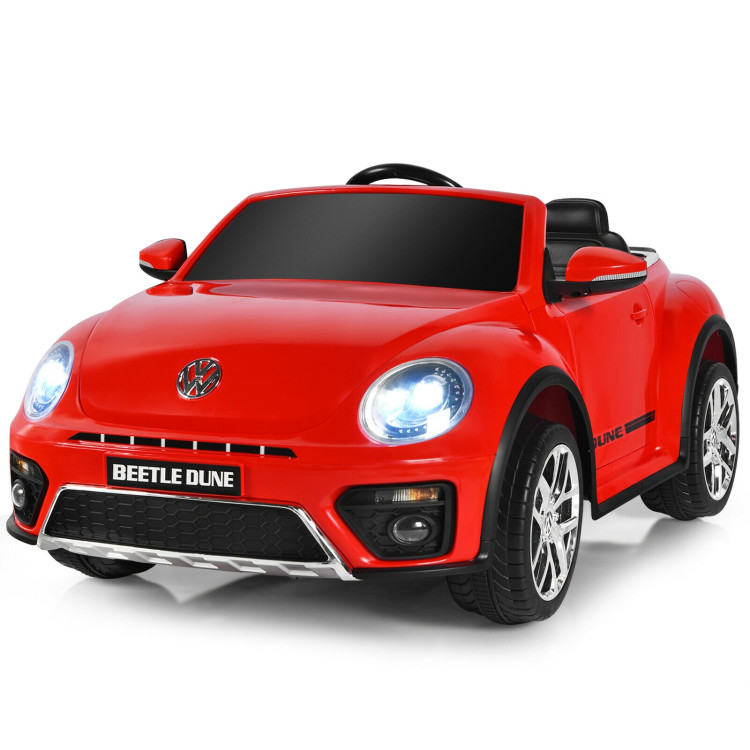 12V Licensed Volkswagen Beetle Kids Ride On Car with Remote Control-RedCostway Gallery View 4 of 12