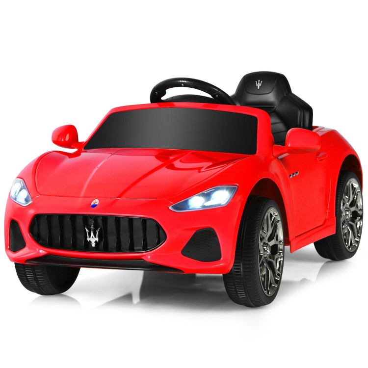 12V Kids Ride-On Car with Remote Control and Lights-RedCostway Gallery View 4 of 12