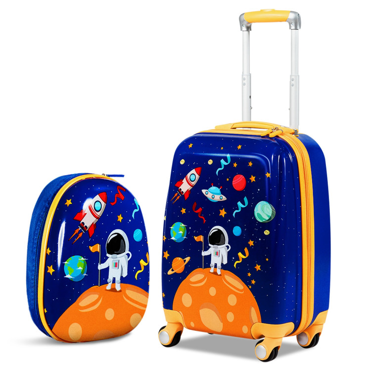 2 Pieces 12 Inch 18 Inch Kids Luggage Set with Backpack and Suitcase for  Travel - Costway