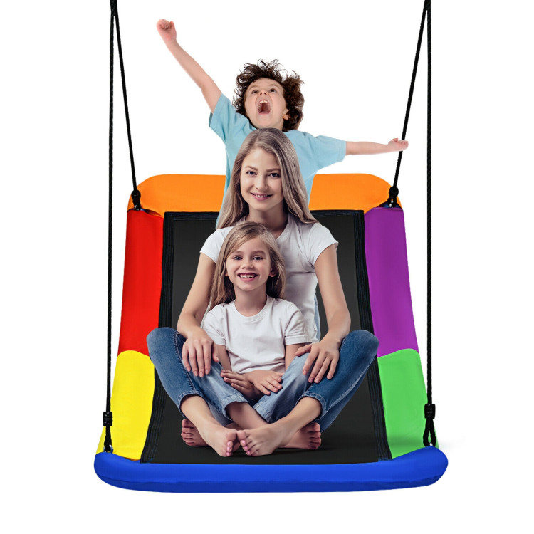 700lb Giant 60 Inch Skycurve Platform Tree Swing for Kids and Adults-MulticolorCostway Gallery View 3 of 12