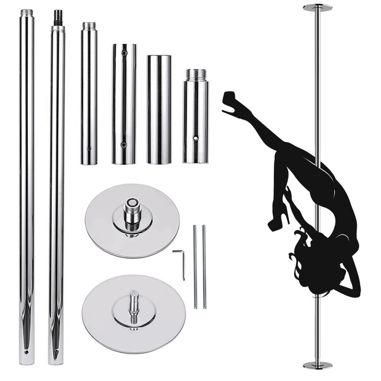45mm Portable and Adjustable Professional Spinning Dance Stripper PoleCostway Gallery View 3 of 9