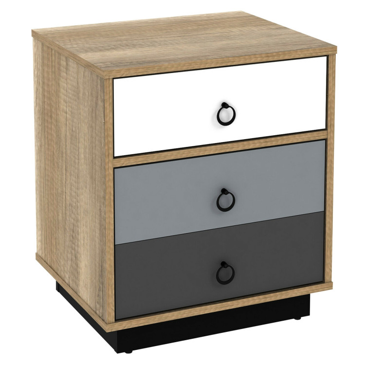 Nightstand with Drawer and Storage Cabinet Wooden Sofa Side Table End TableCostway Gallery View 1 of 9