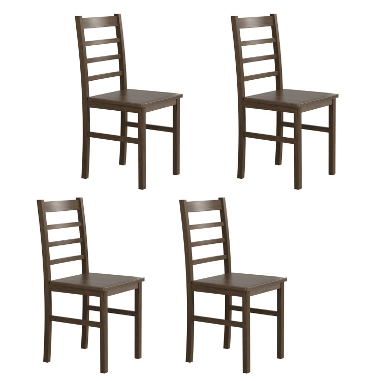 Set of 4 Modern Kitchen Dining Chairs with Solid Rubber Wood StructureCostway Gallery View 1 of 9