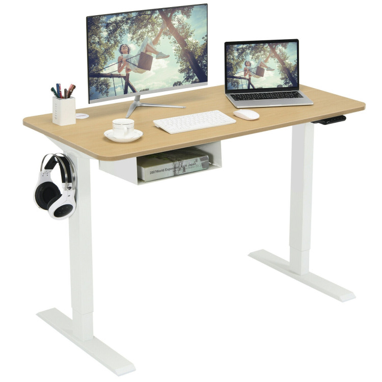 48 Inches Electric Standing Adjustable Desk with Control Panel and USB Port-BeigeCostway Gallery View 3 of 11